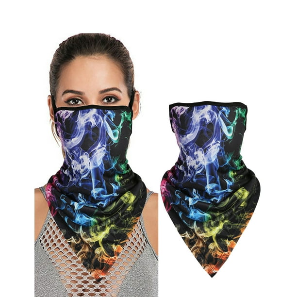 Custom Neck Gaiter Bandana with Ear Loops Triangle Face Cover for Dust Wind Motorcycle…
